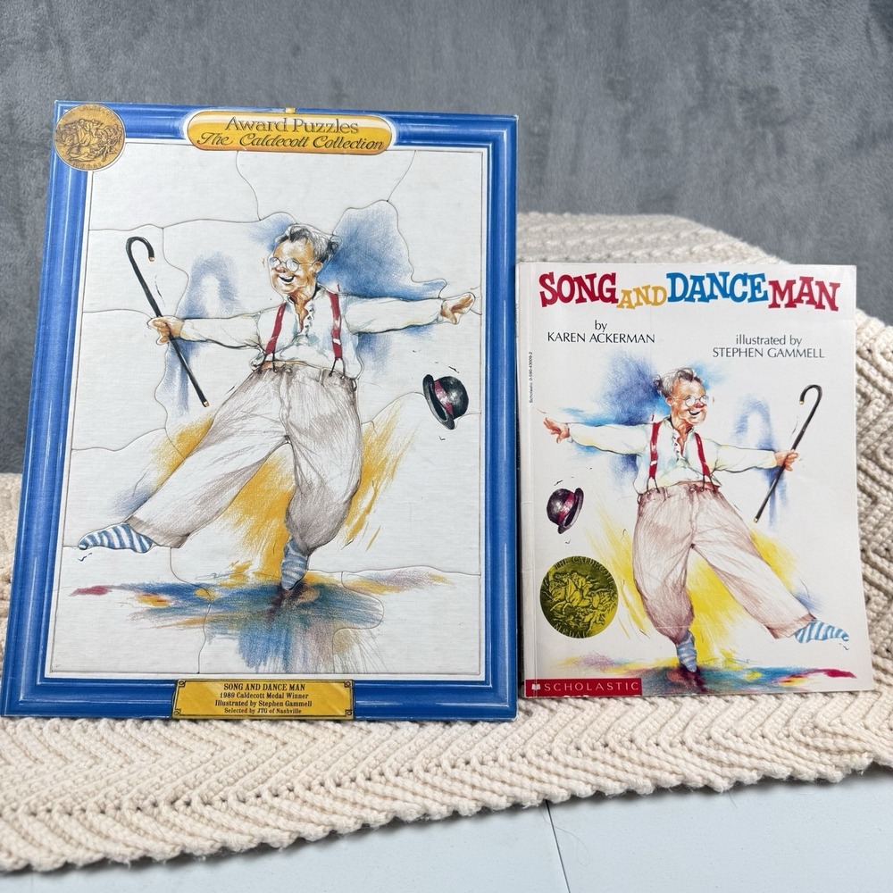 Song And Dance Man Book & Puzzle Set The Caldecott Collection Vintage 1991